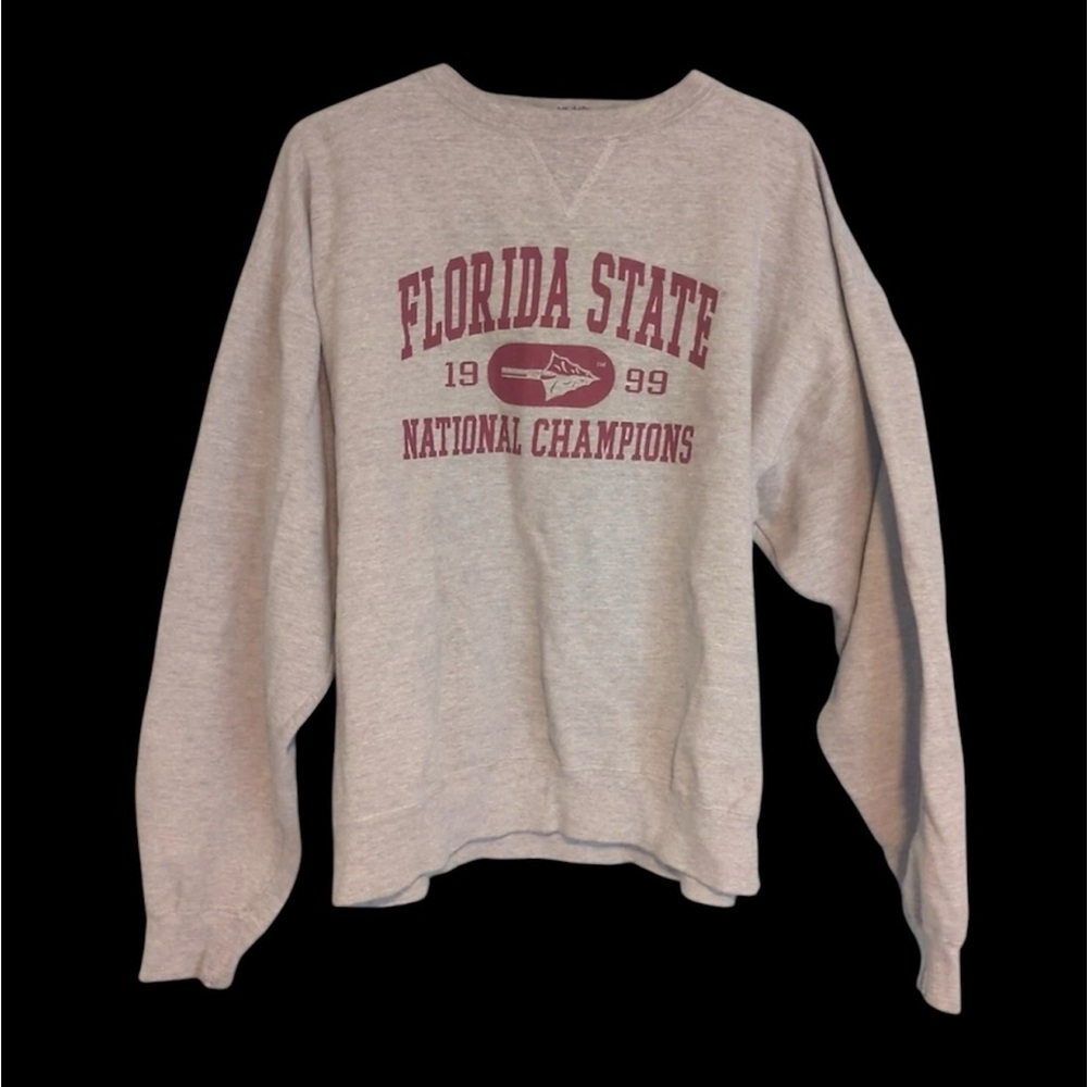Vtg FLORIDA STATE MV SPORT Pro Weave FSU Sweatshirt 1999 National Men Shirt Lrg